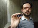Andrea Barisani, chief security engineer of Italian consultancy Inverse Path, with the company's secure Linux computer on a USB stick, USB armory