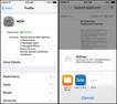 iOS MDM User Profile and AirDrop Screens 