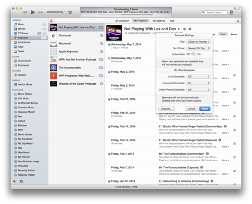 iTunes 11.2 rejiggers the app's Podcast interface, which may please some frustrated users