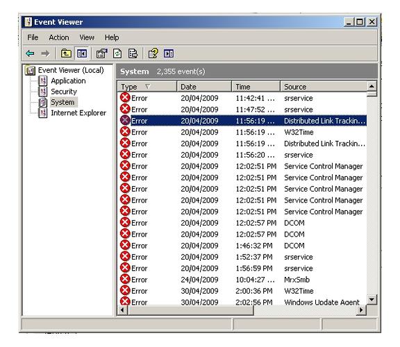 Windows Event Viewer (eventvwr): many error messages may be used to mislead people