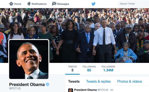 President Barack Obama started tweeting from the @POTUS account on May 18, 2015