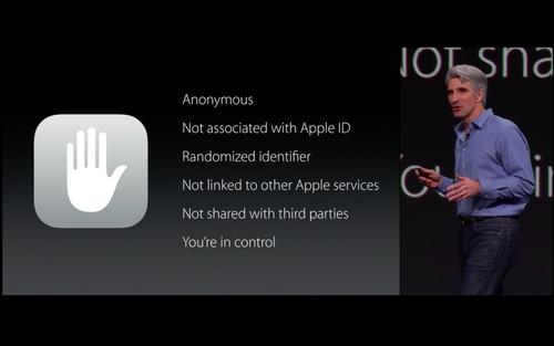 Apple’s senior vice president of Software Engineering Craig Federighi boasts of a safe and secure Siri during Apple’s 2015 Worldwide Developers Conference. 