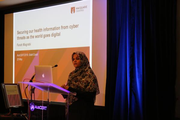 Farah Magrabi speaking at AusCERT2016